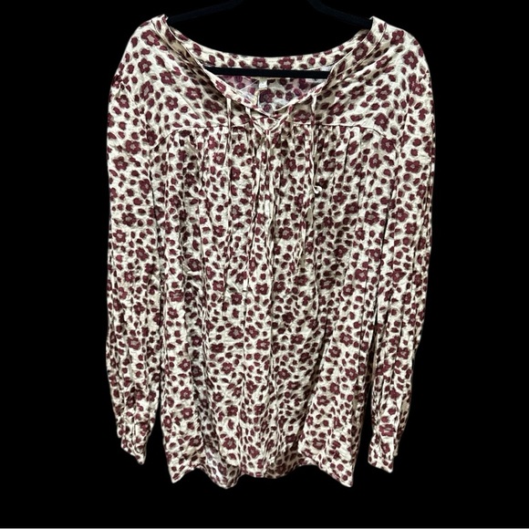 Kori America Boho Floral Peasant Blouse Top | Size L | NWT - Picture 1 of 4